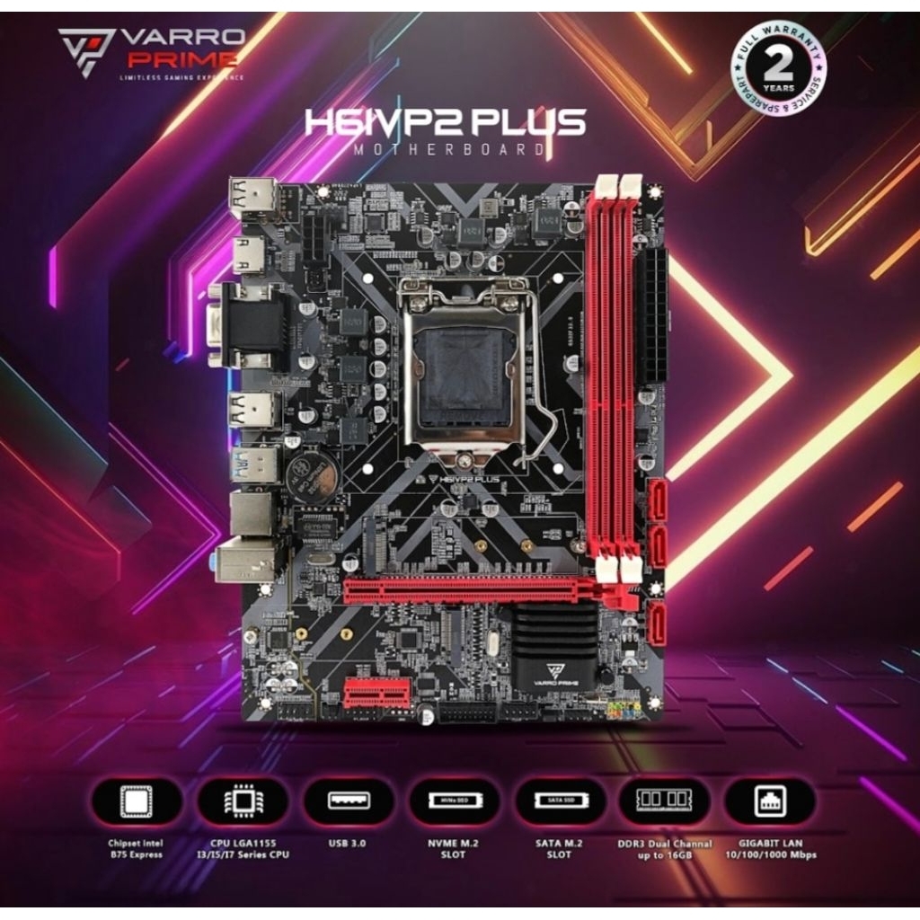 Jual Motherboard VARRO GAMING H61 VP2 Plus ( Big Board ) | Shopee Indonesia
