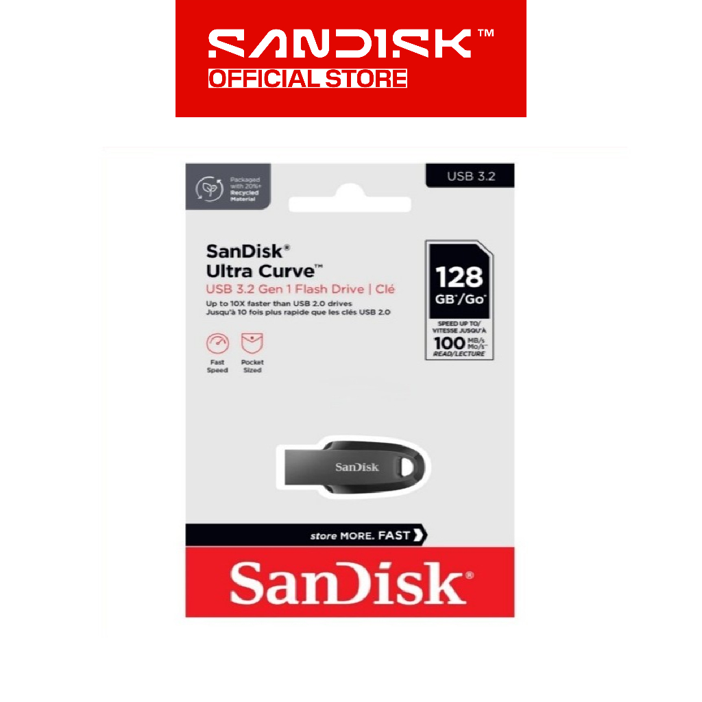SANDISK CZ550 Ultra Curve 128GB USB 3.2 (Up to 100MB/s) - Flashdisk (3)