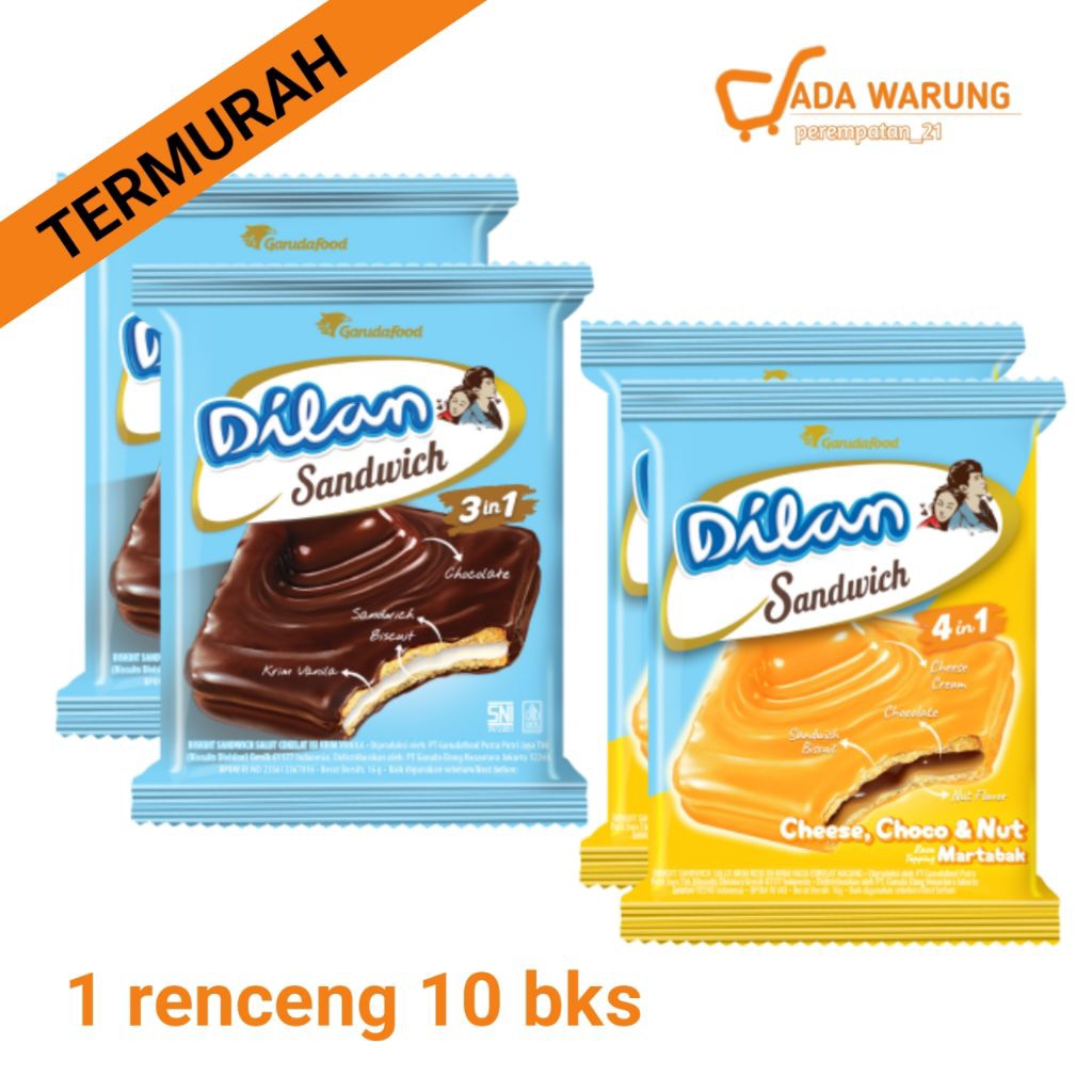 Jual DILAN Sandwich 16g Renceng Isi 10 | Wafer Jajanan Warung Murah ...