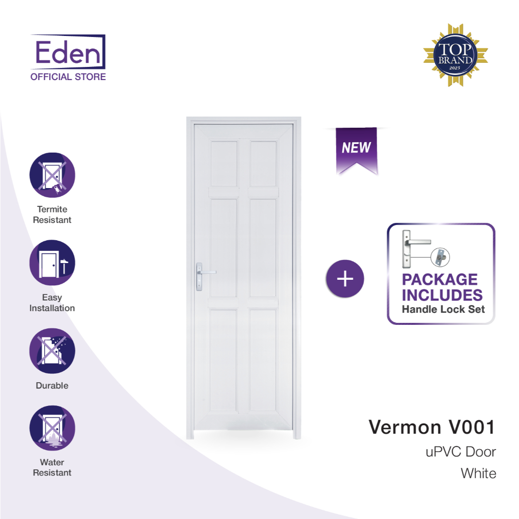 Jual Pintu Eden UPVC VERMON V001 + Packing Kayu | Shopee Indonesia