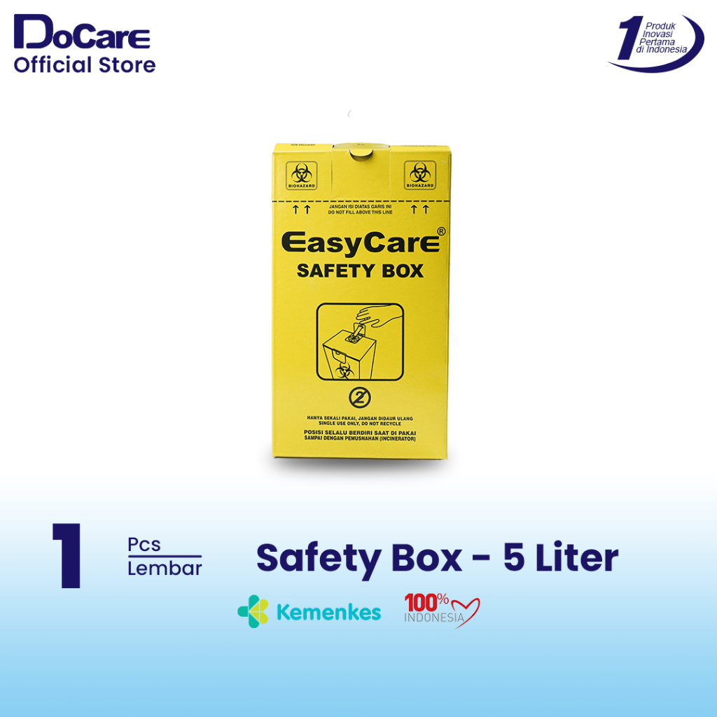Jual EasyCare Safety Box 5L / Tempat Sampah Medis/ Biohazard Wadah ...
