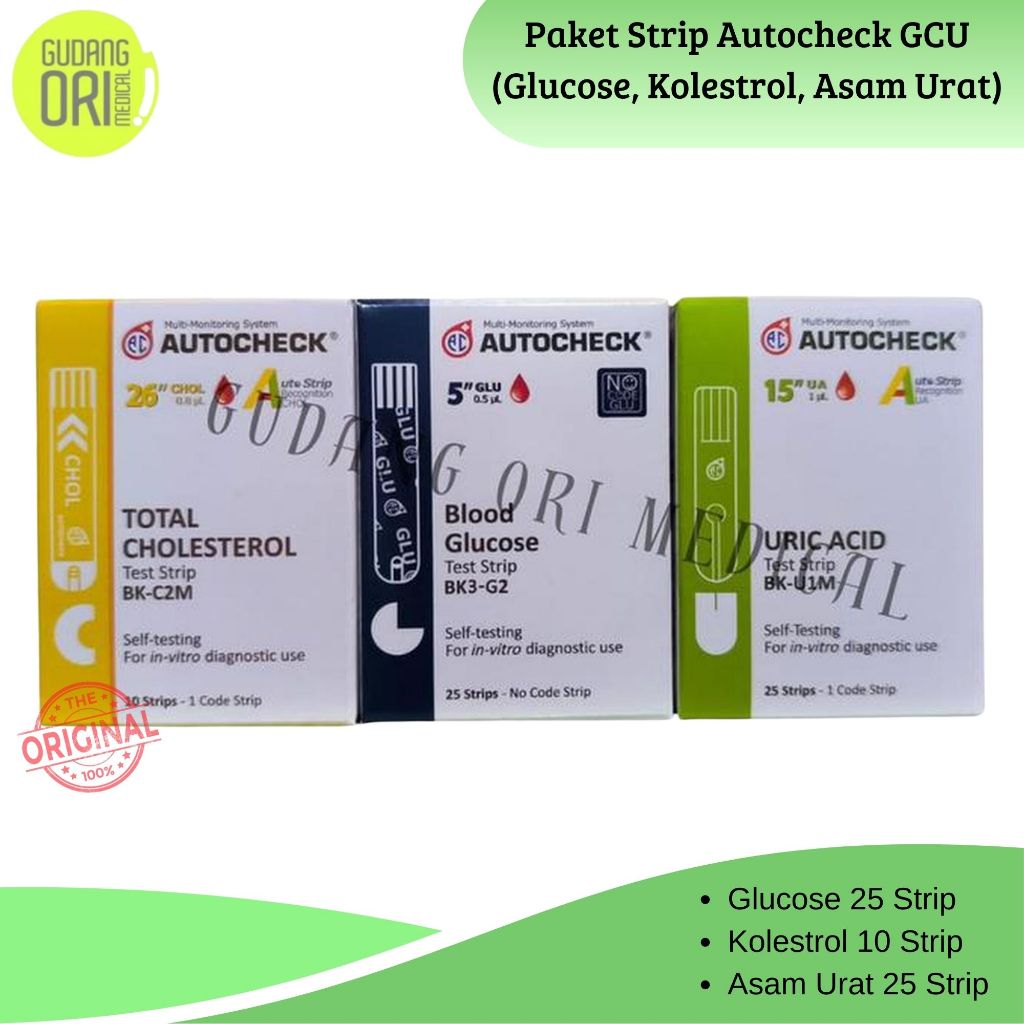 Jual PAKET STRIP AUTOCHECK / REFILL AUTO CHECK (GULA,KOLESTEROL,ASAM ...
