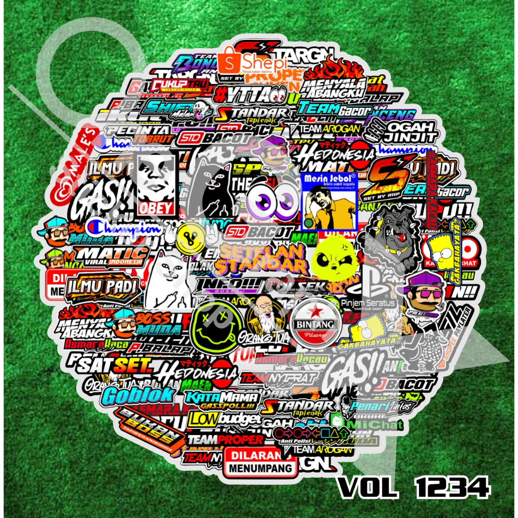 Jual Stiker Pack Racing Serbaguna – Logo Sponsor, Quotes Lucu Viral ...