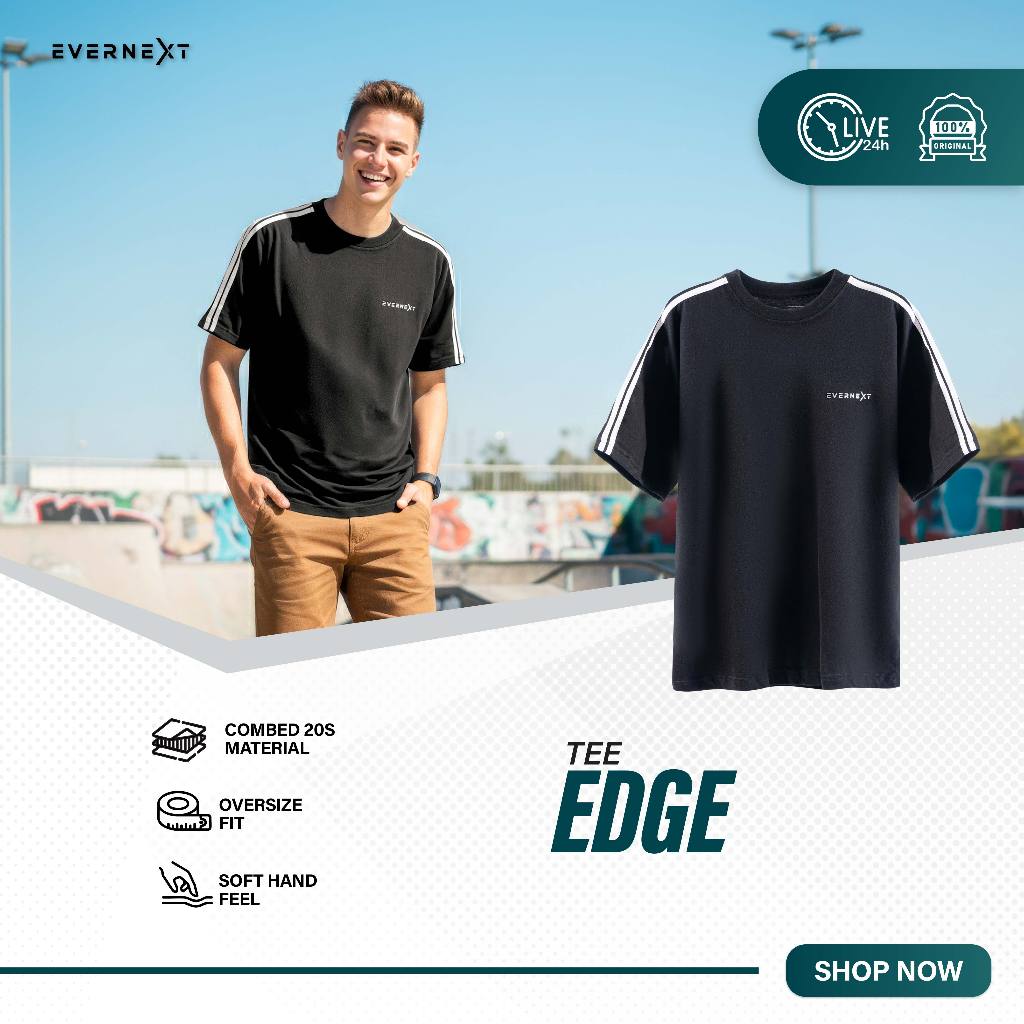 Jual Evernext - Kaos Polos Pria Kaos Santai Oversized Pria Edge Tee ...