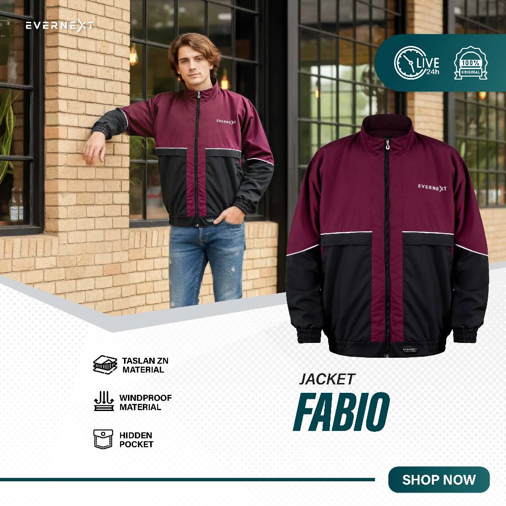 Jual Evernext - Jaket Taslan Pria Water Resist Jaket Outdoor Fabio Pria ...