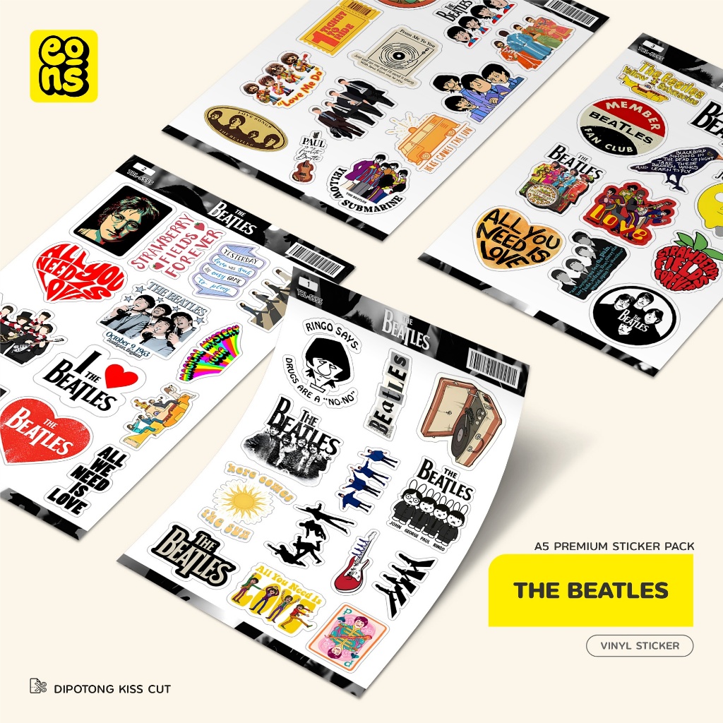 Jual Stiker The Beatles Band Legendaris Inggris | Sticker Musik Rock ...