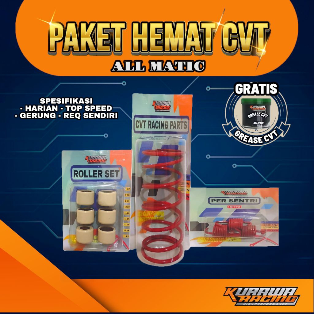 Jual PAKET HEMAT CVT 2000RPM ALL MATIC KURAWA RACING | (Beat/Vario ...