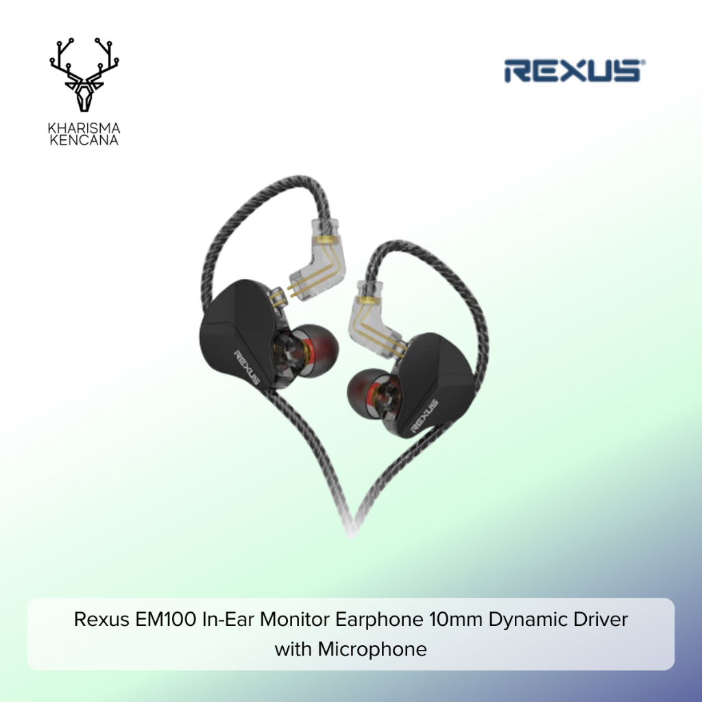 Jual Rexus EM100 In-Ear Monitor Earphone 10mm Dynamic Driver with ...