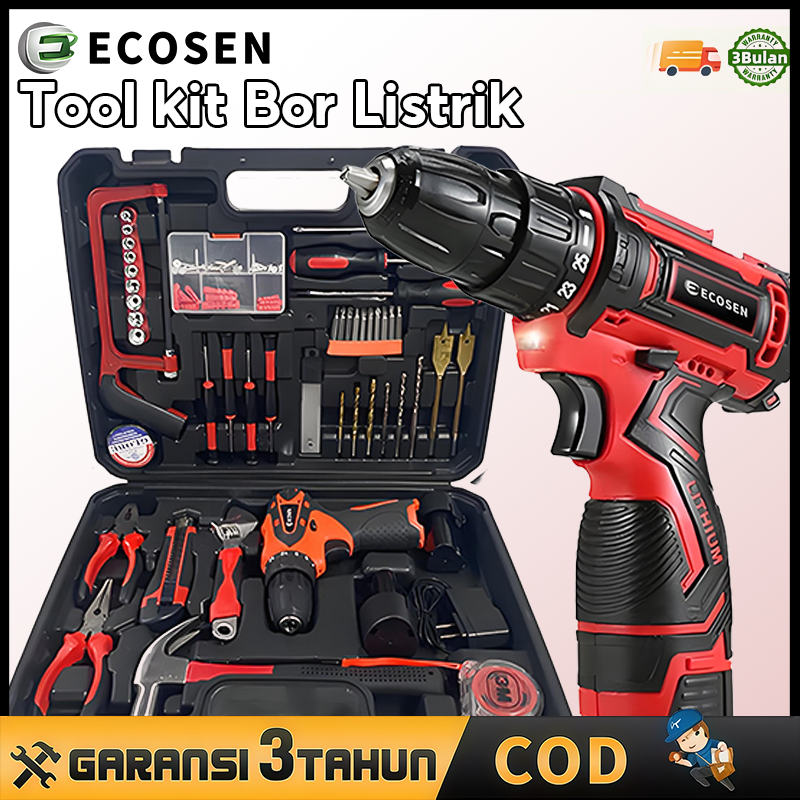 Jual ECOSEN Kit Alat Bor Baterai Genggam 98V / Kit Alat Bor Listrik ...