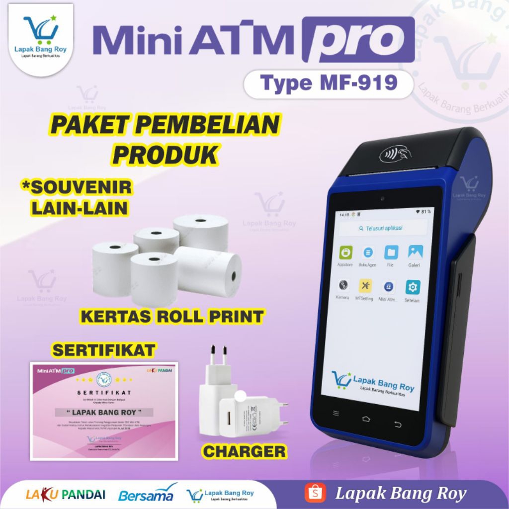 Jual Mesin EDC Android Mini ATM PRO Type MF919 || Peluang Bisnis Usaha ...