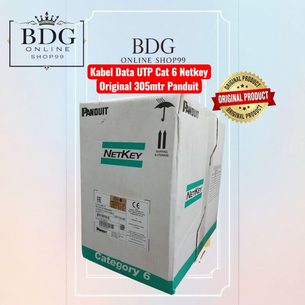 Jual Kabel Data UTP Cat 6 Netkey Original 305mtr Panduit Original ...