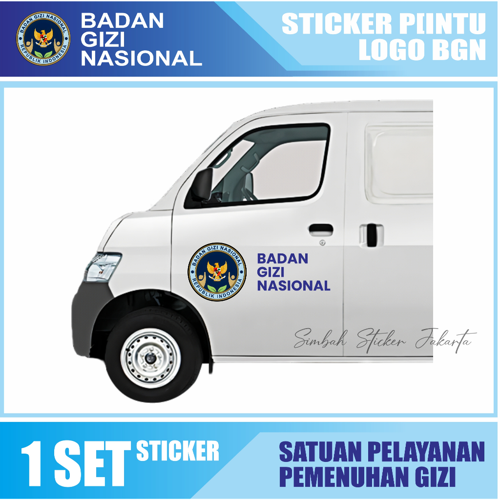 Jual stiker logo badan gizi nasional / logo bgn / stiker pintu mobil ...