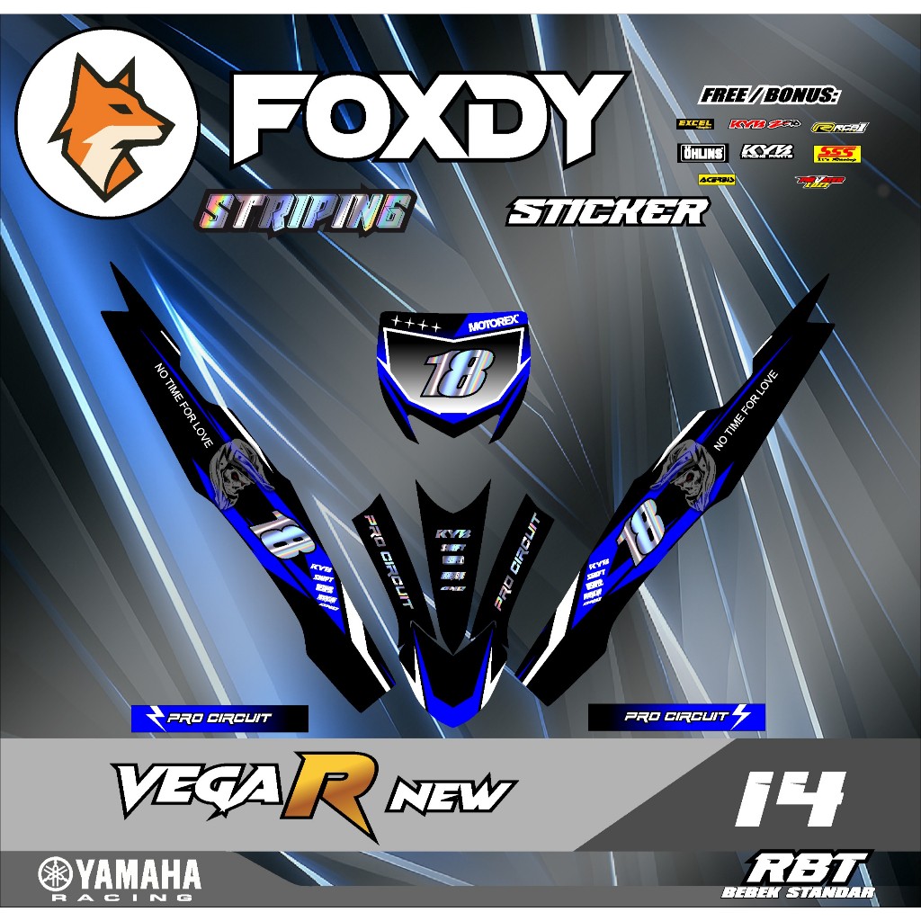 Jual FOXDY Stiker STRIPING MOTOR VEGA R NEW SEMI FULL BODY SUPERMOTO ...