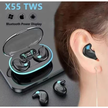 X55 TWS Bluetooth Wireless Nyaman Digunakan Earphone Bass Kencang Kualitas Jernih Dan Tahan Lama