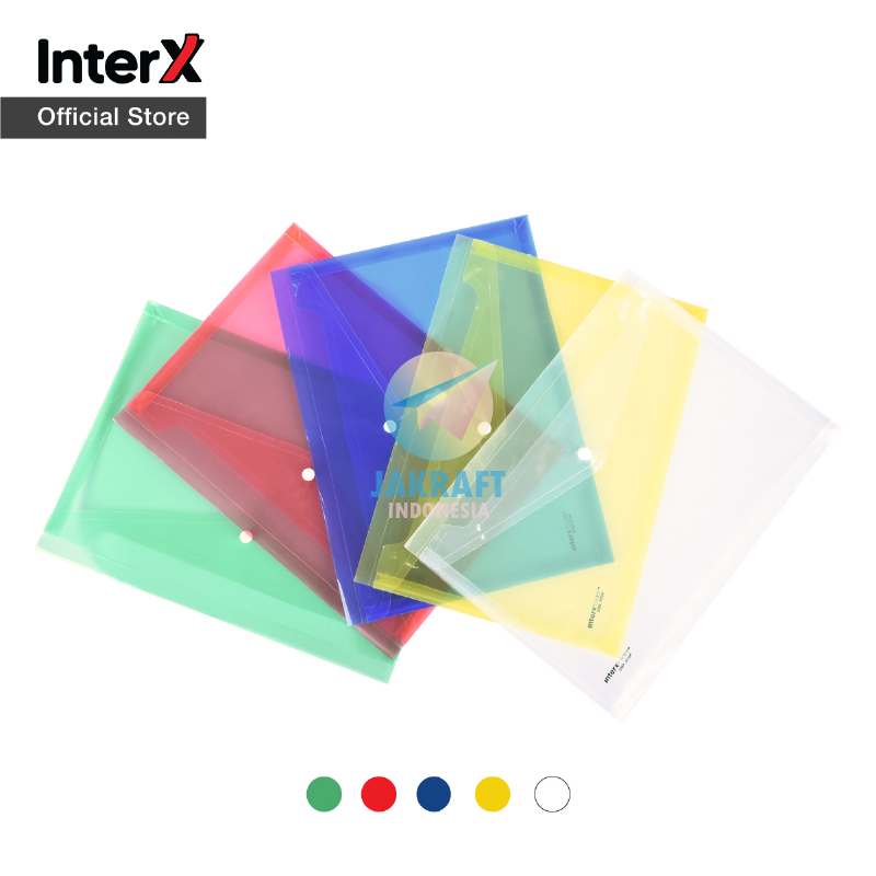 Jual (12 Pcs) Map Kancing Plastik Spine F4 INTERX DBX 200F Tebal Bening ...
