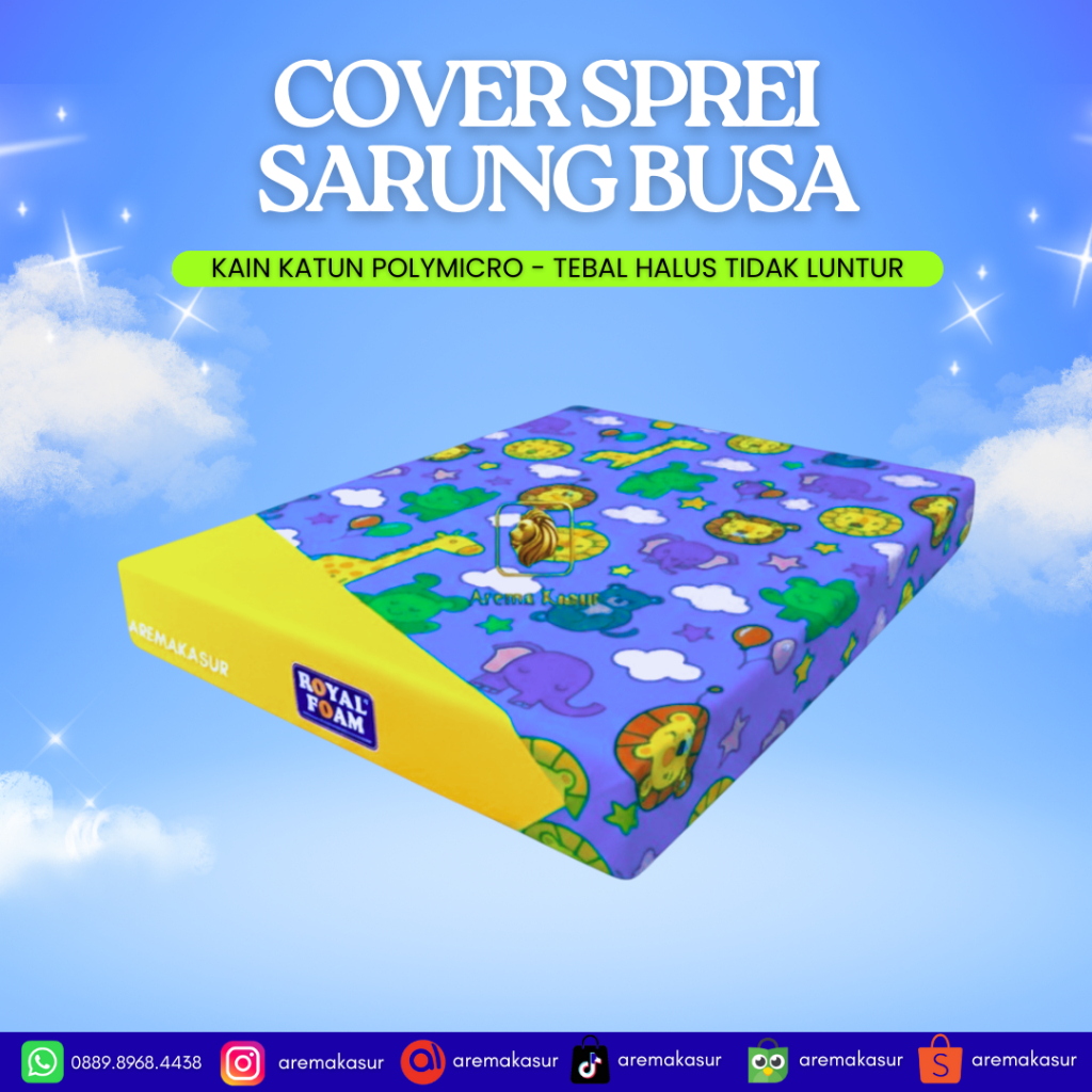 Jual Cover Sprei Sarung Kasur Busa Resleting Kain Katun Polymicro ...