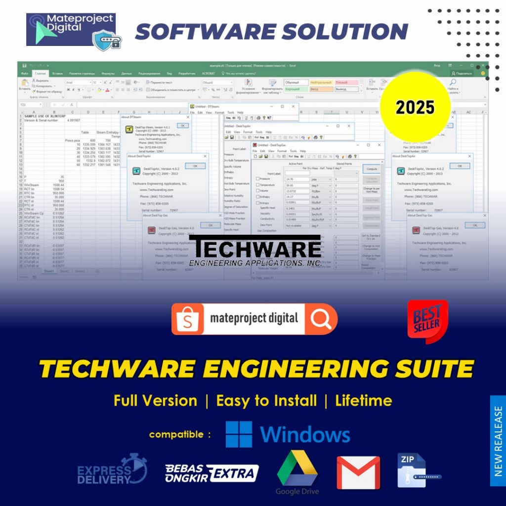Jual Techware Engineering Suite 4 Software add-ins (plugin) Excel Air ...