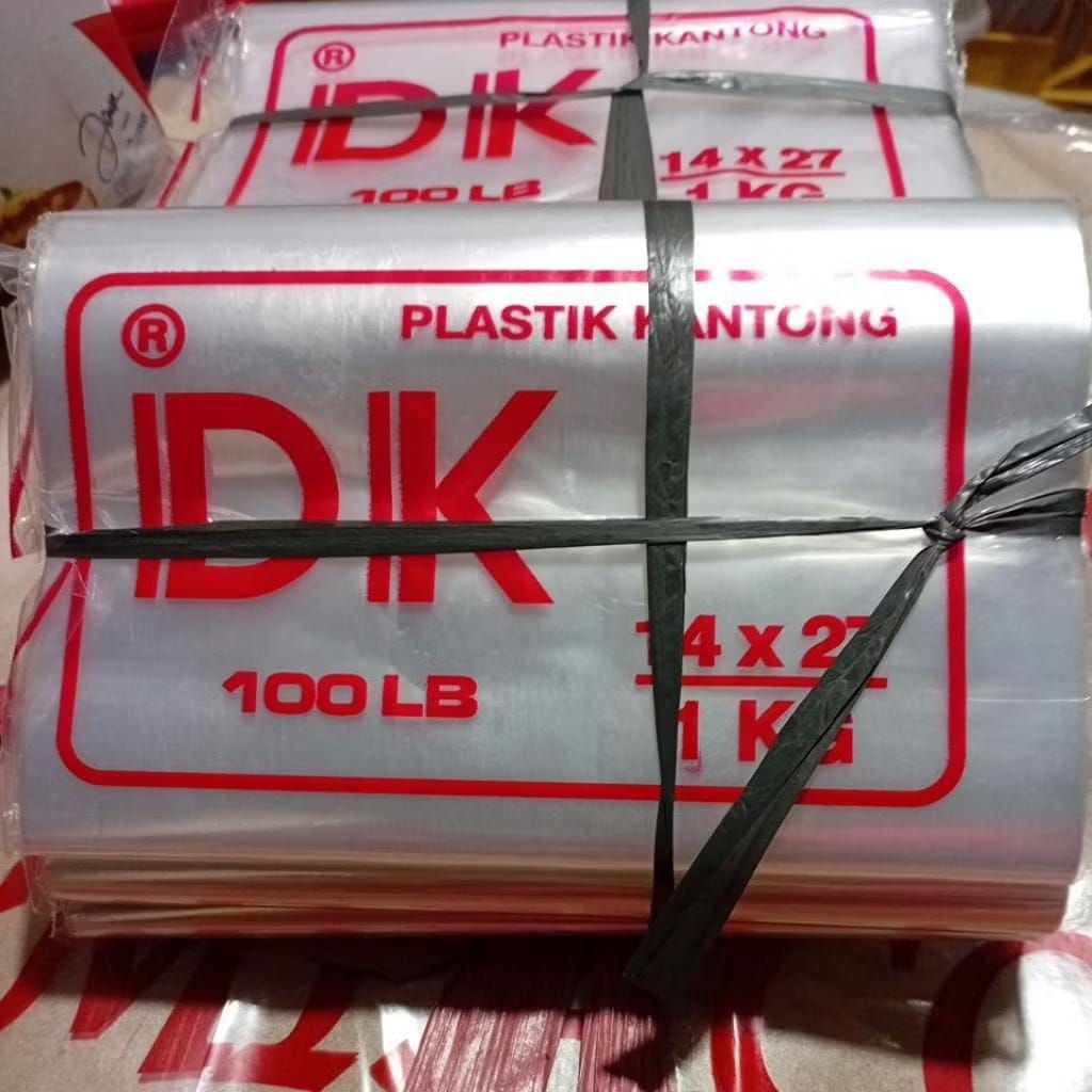 Jual ( ISI 100 LEMBAR ) PLASTIK KANTONG BENING PP DK UKURAN 14X27 DAN ...