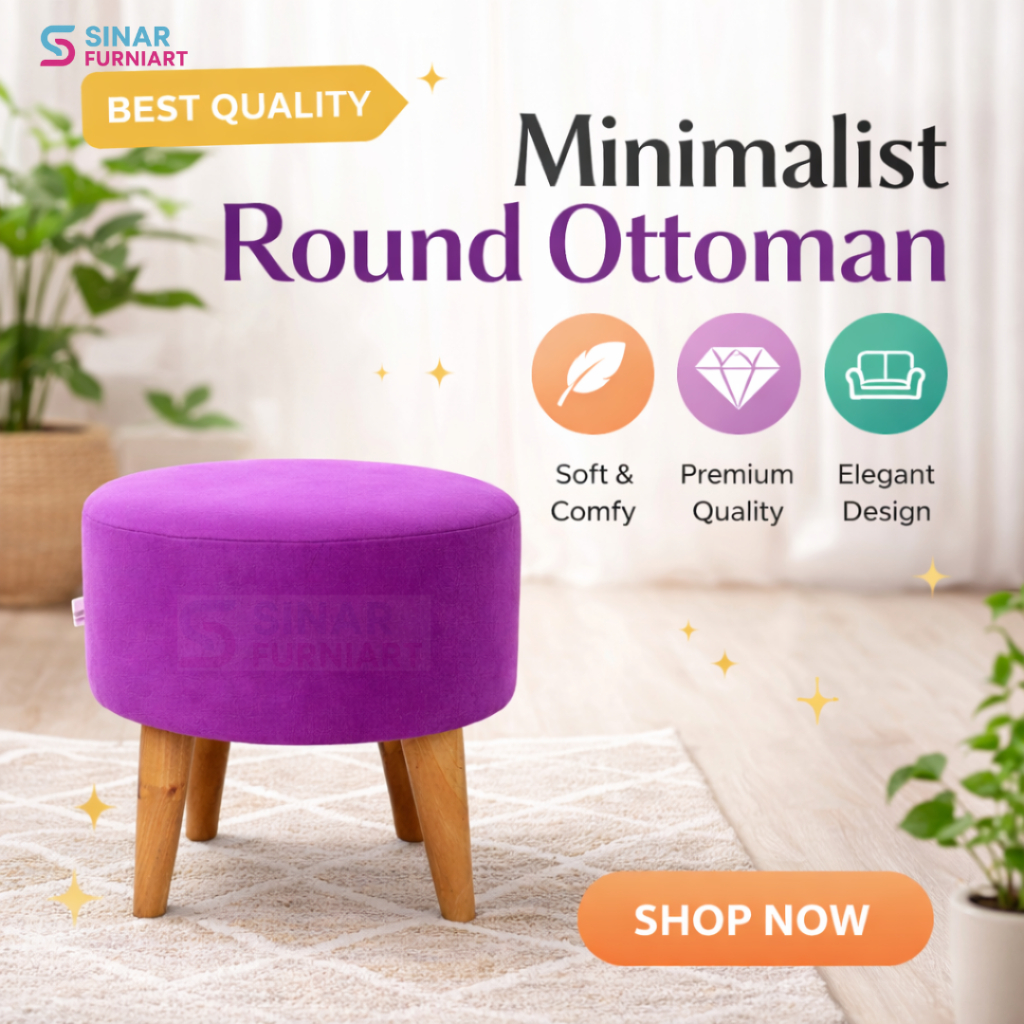 Jual Sofa Stool Bulat Kanvas Buludru Empuk Diameter 40cm Tinggi 40cm ...