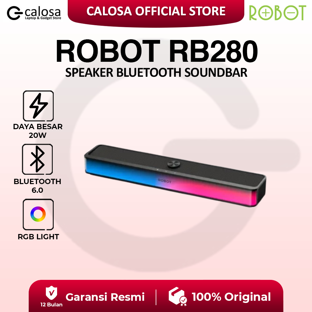Jual ROBOT Speaker Bluetooth Soundbar Computer TV 20W RGB Light Full ...