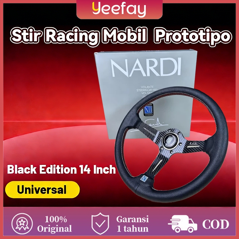 Jual 14 Inch Nardi Stir Racing Mobil Kulit Motif Karbon Semi Celong ...