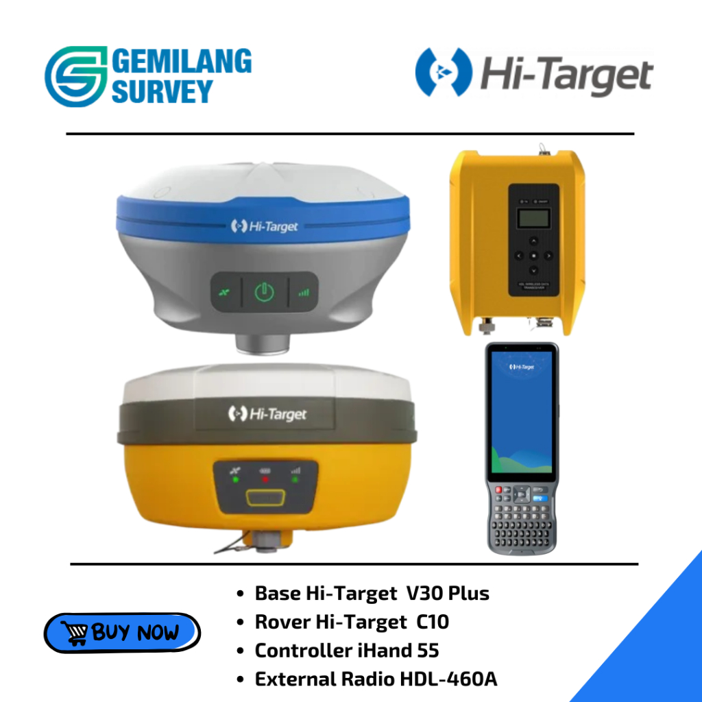 Jual GPS Geodetik Hi-Target C10 Rover & V30 Plus Base GNNS IMU-RTK ...