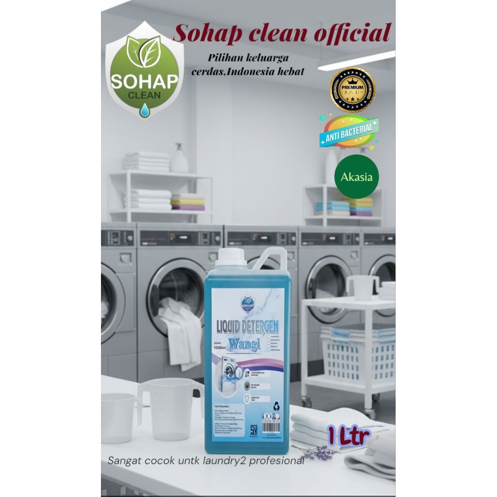 Jual sabun detergen laundry Sohap clean 1000m busa berlimpah,bersih ...