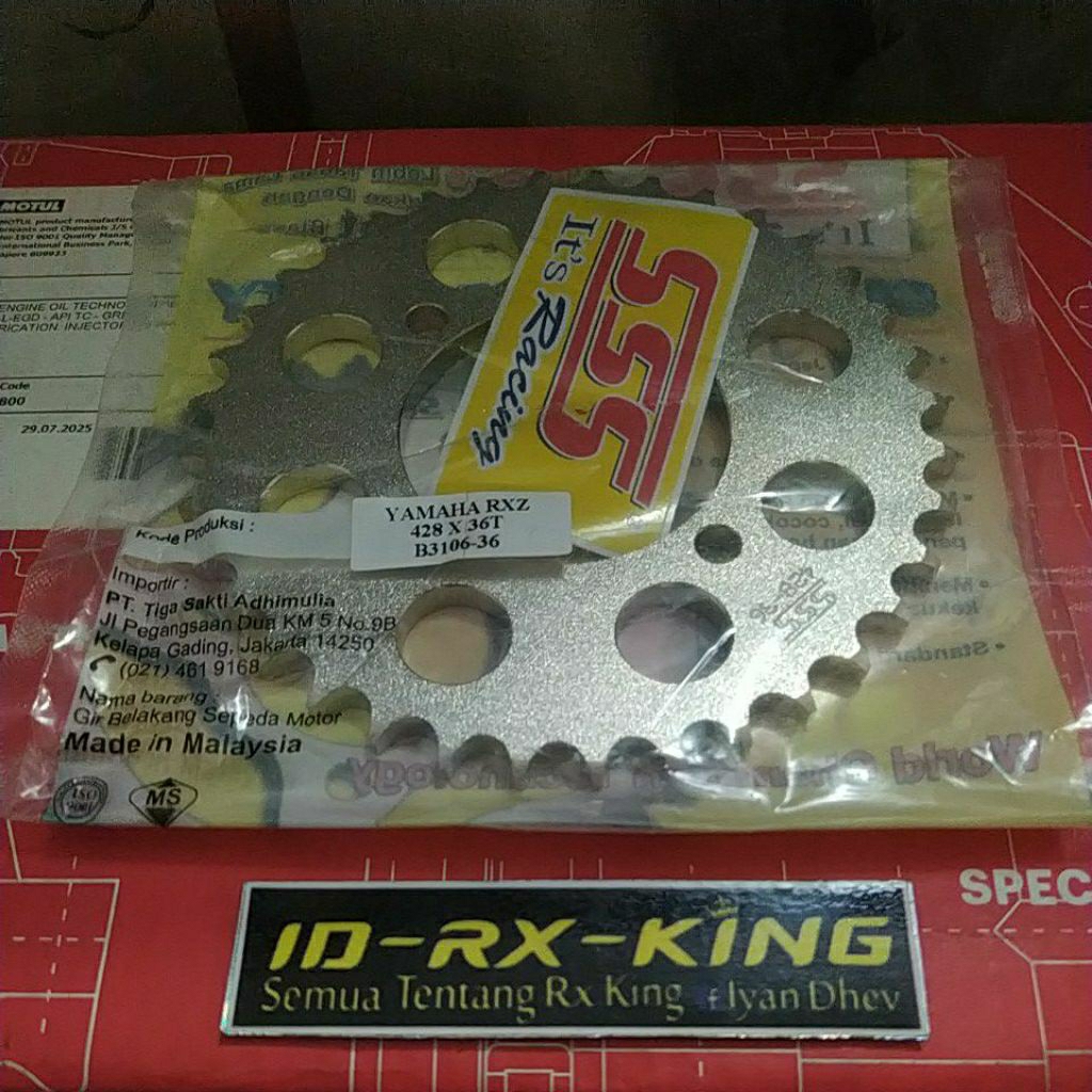 Jual GEAR TRIPLE SSS RXKING RXZ F1ZR VEGA JUPITER 428 BELAKANG 35 36 ...