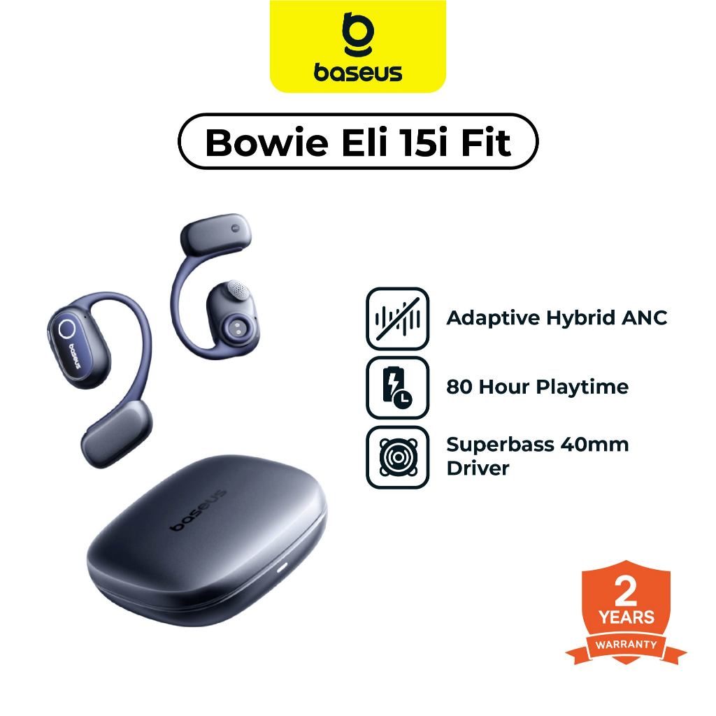 Jual [NEW PRODUCT] Baseus OWS Eli 15i Fit Open-Ear Earbuds Sport 60 Jam ...