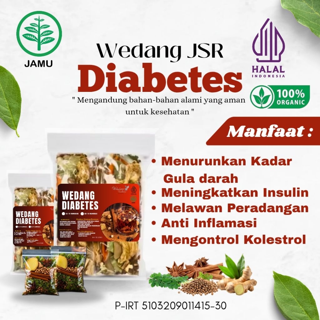 WEDANG Diabetes atasi masalah gula darah berlebihan!! ISI 10 & 15 Resep JSR