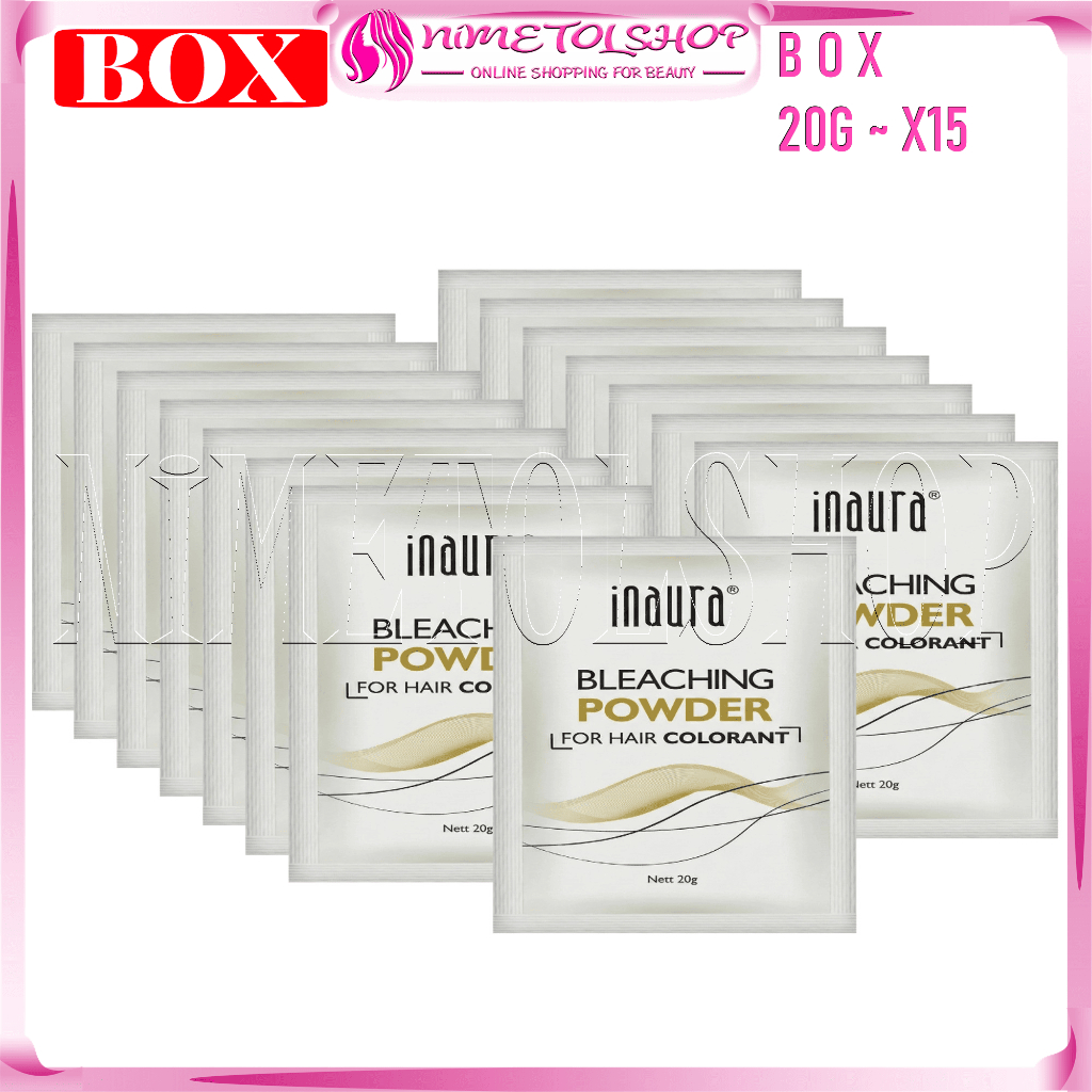 Jual (BOX) INAURA Bleaching Powder 20gr X15 Sachet Hair Color Coloring ...