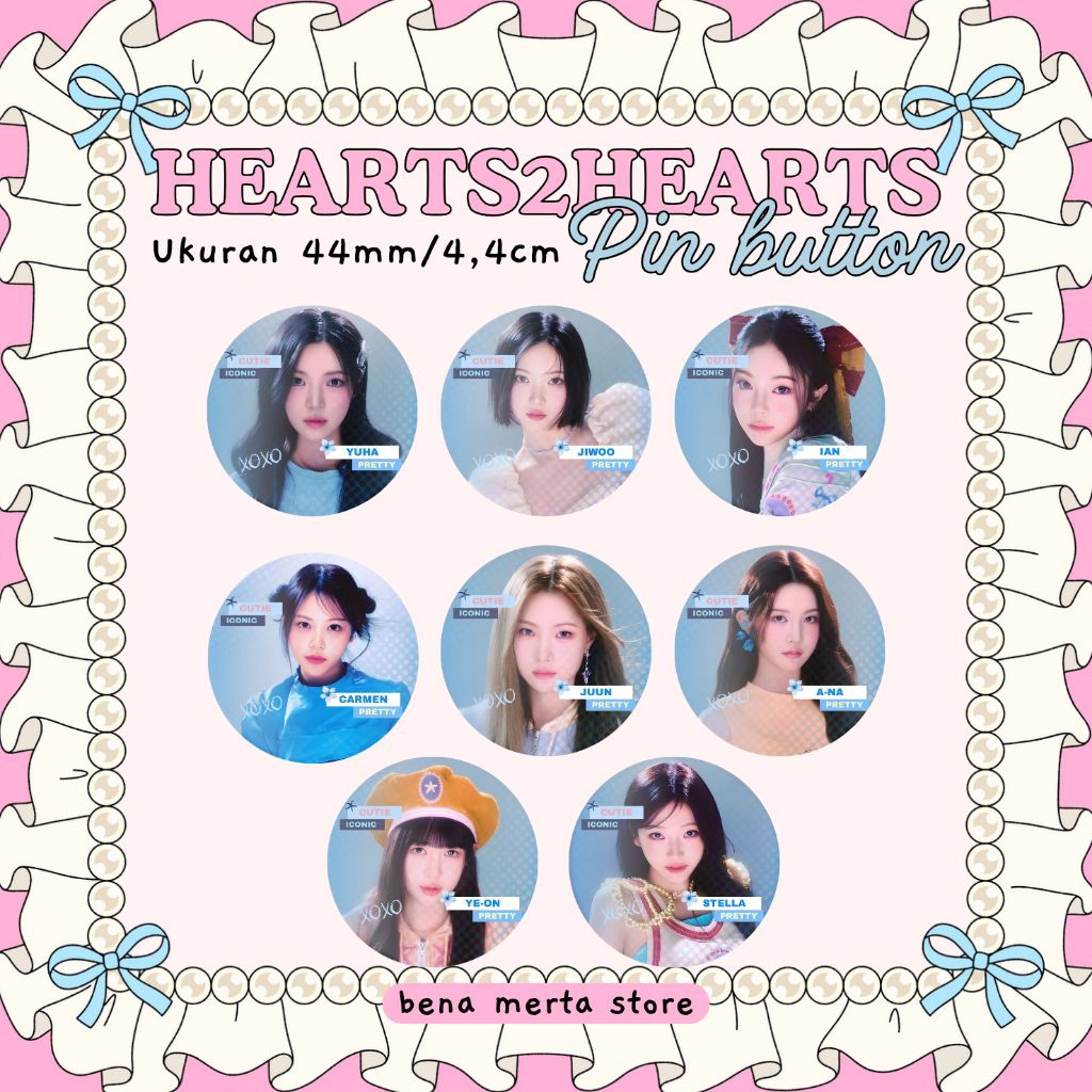 h2h hearts2hearts kpopmerch SHOPEE セット Jual [Ready Stock] HEARTS2HEARTS H2H Pin Button 44mm KPOP