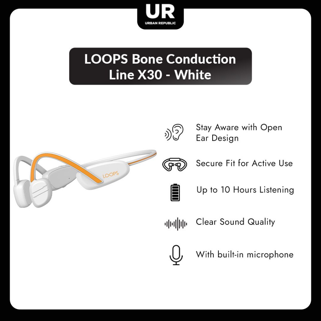 Jual LOOPS Bone Conduction Line X30 - White | Shopee Indonesia