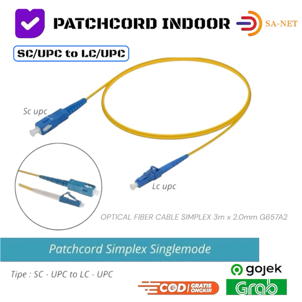 Jual KABEL PATCHCORD SC/UPC - LC/UPC [ PATCHCORE / PATCH CORE / PATCH ...