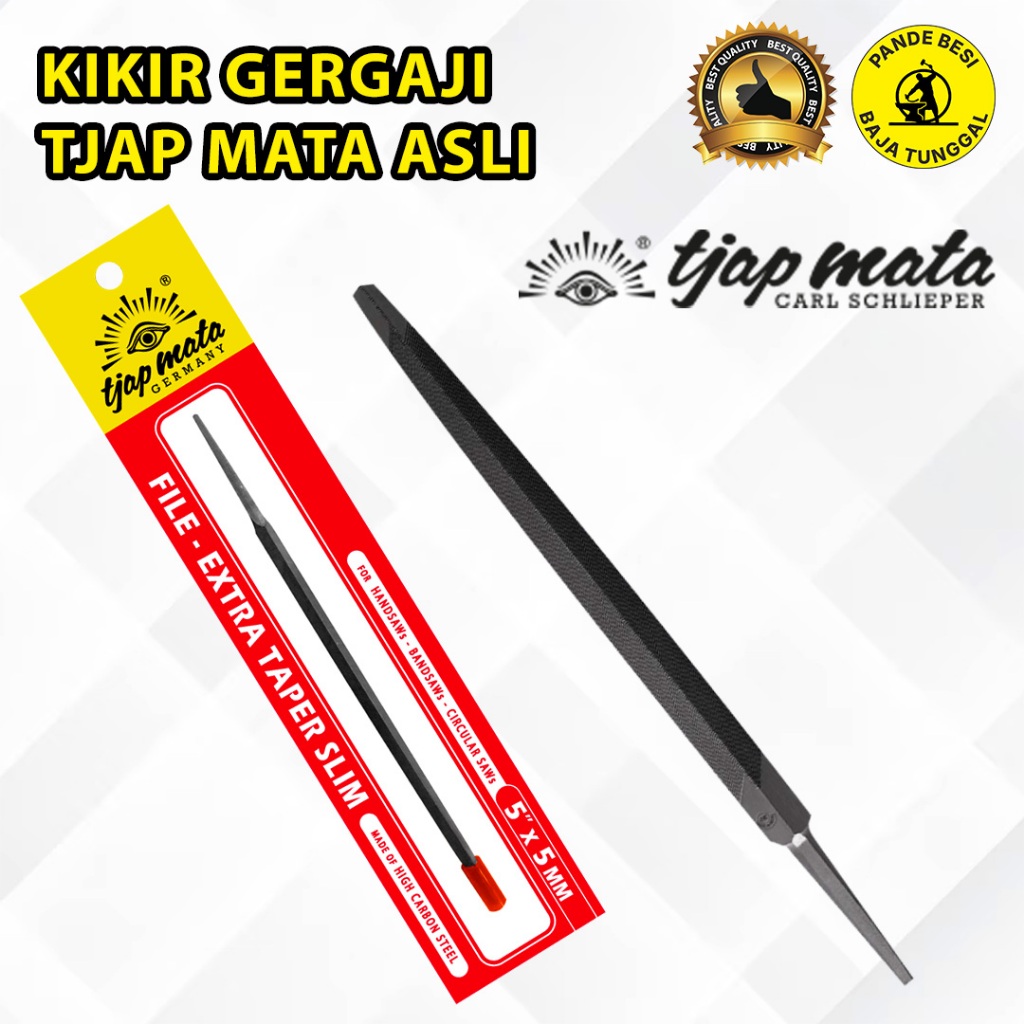 Jual TJAP MATA Kikir Gergaji Segitiga Extra Taper Slim Files 5 Inch Cap ...