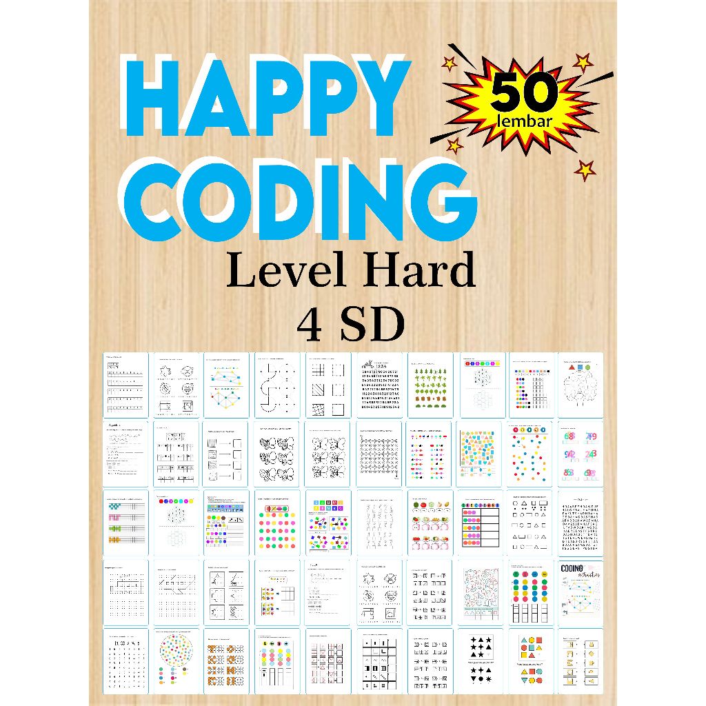 Jual Worksheet Coding kelas 4 level HARD isi 50 Lembar ukuran A5 ...
