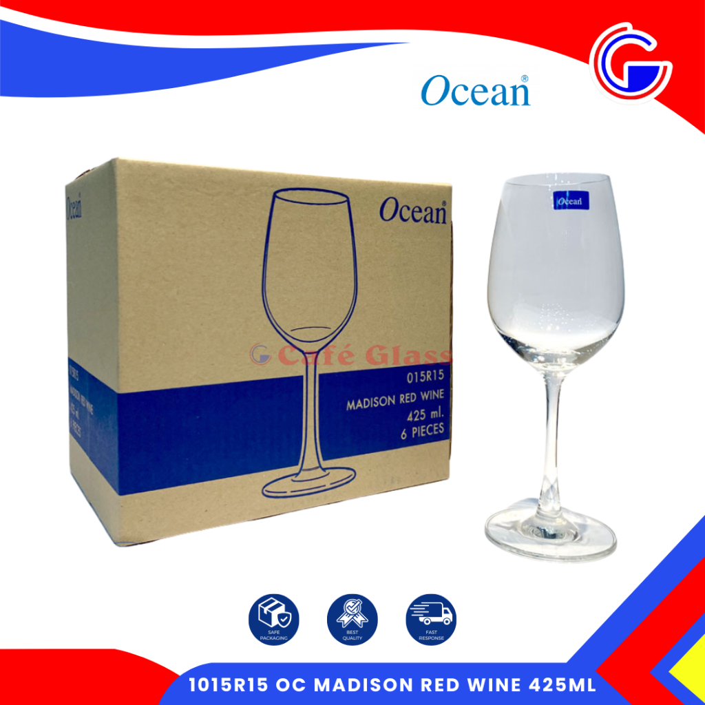 Gelas Wine Tinggi - Gelas Kaki Kaca Ocean - 1015R15 Gelas Madison 425Ml - Harga Per Pcs