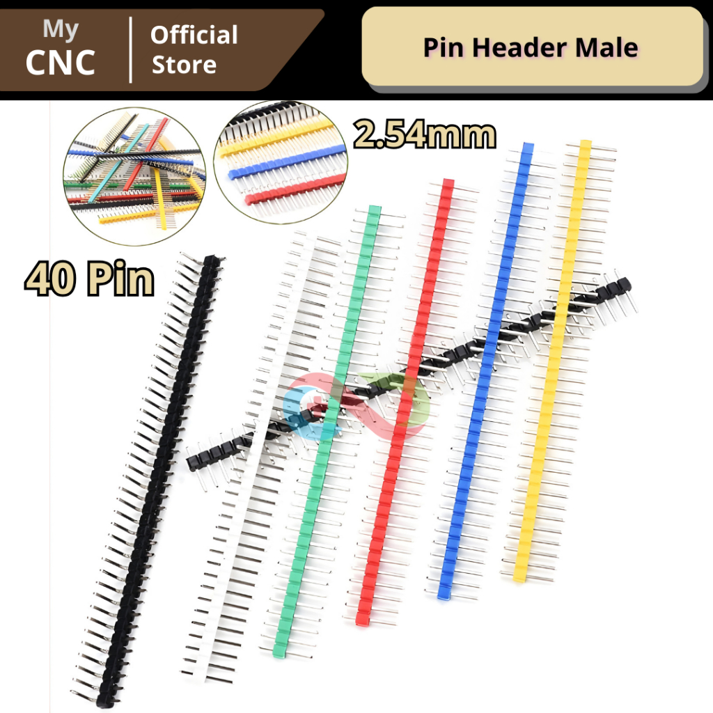 Jual Pin Header Male 2.54mm PCB Connector – Straight / L Angle / Double ...