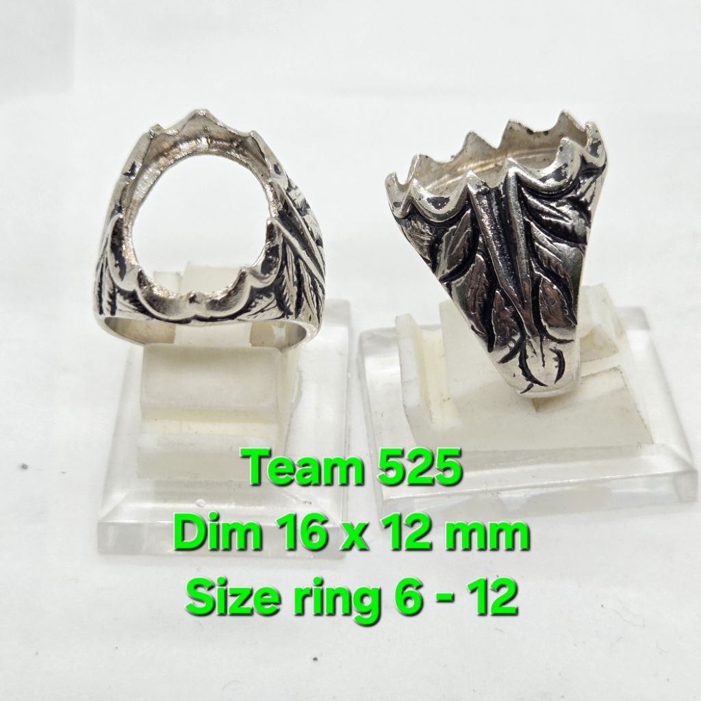 Jual Ring emban ukir cirebonan cakar dim 16x12 motif belah daun / emban ...