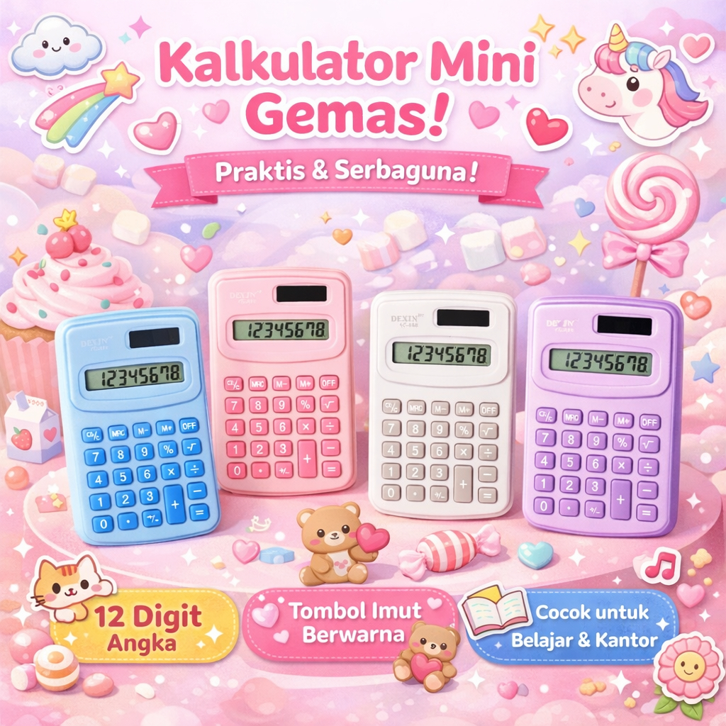 Jual KALKULATOR MINI POLOS / MINIMALIS 8 DIGIT / CALCULATOR FOR SCHOOL ...