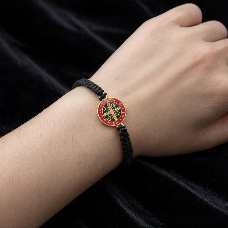 Gelang Proteksi Katolik Medali Santo Benediktus Aksesoris Rohani 4