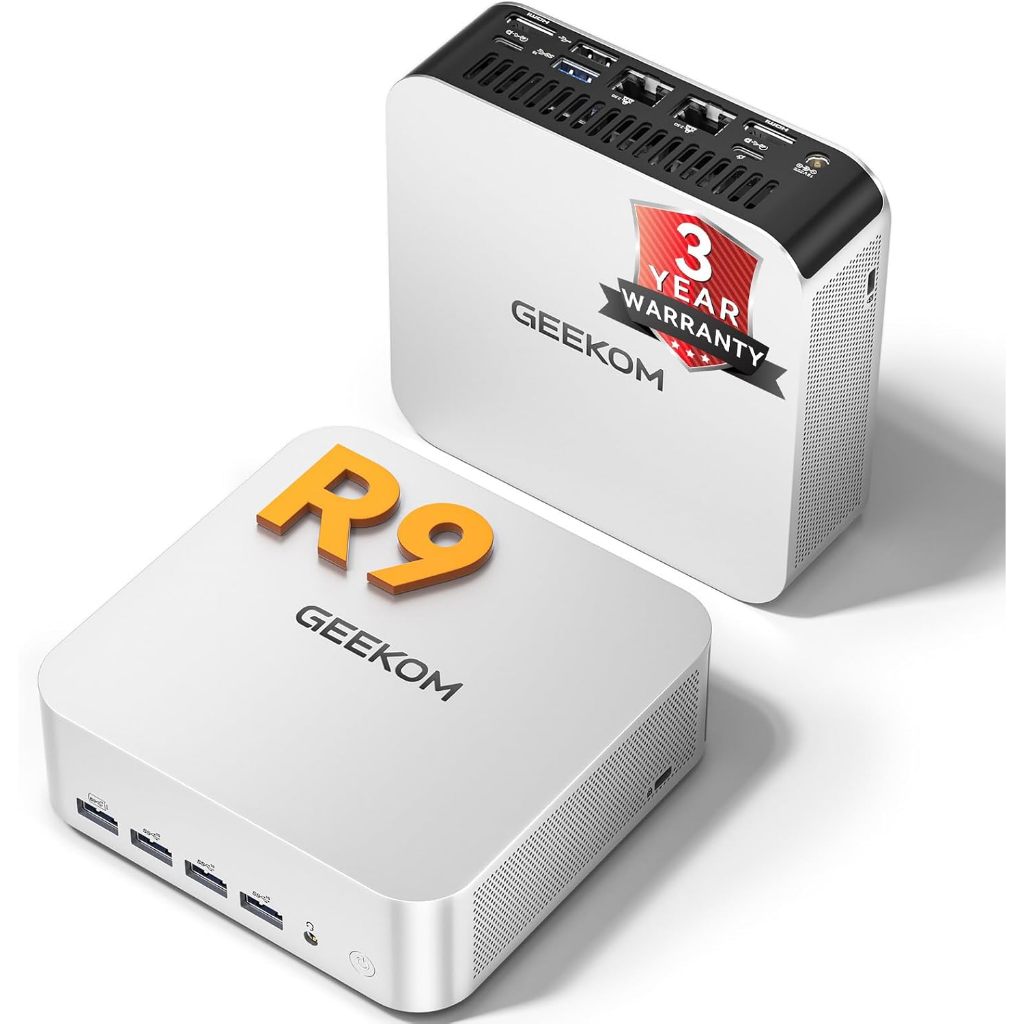 GEEKOM A7 MAX Mini PC AI Gaming AMD Ryzen 9 7940HS 32GB DDR5 RAM 1TB SSD Windows 11 Pro Upgradeable
