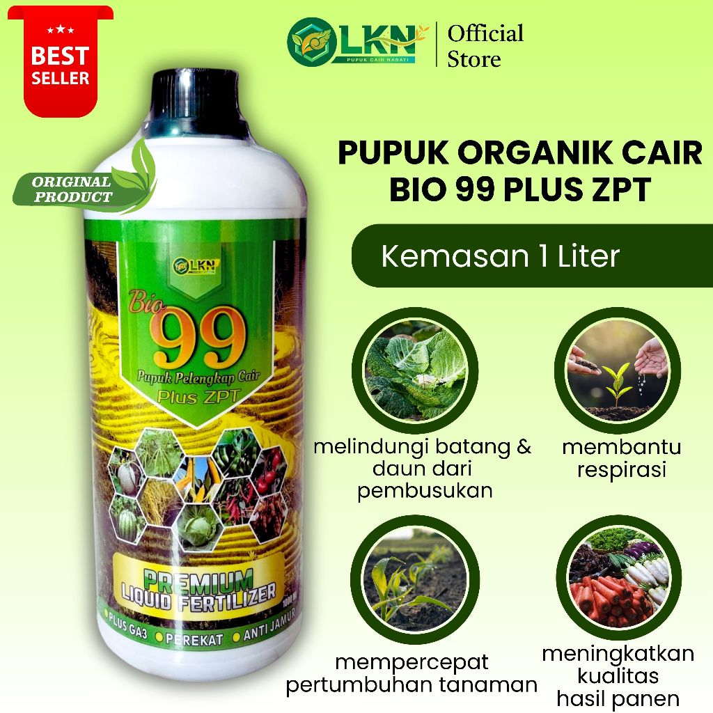 LKN Pupuk Cair  Organik | Booster Pertumbuhan Tanaman | 3x Lebih optimal Penyerapan Nutrisi