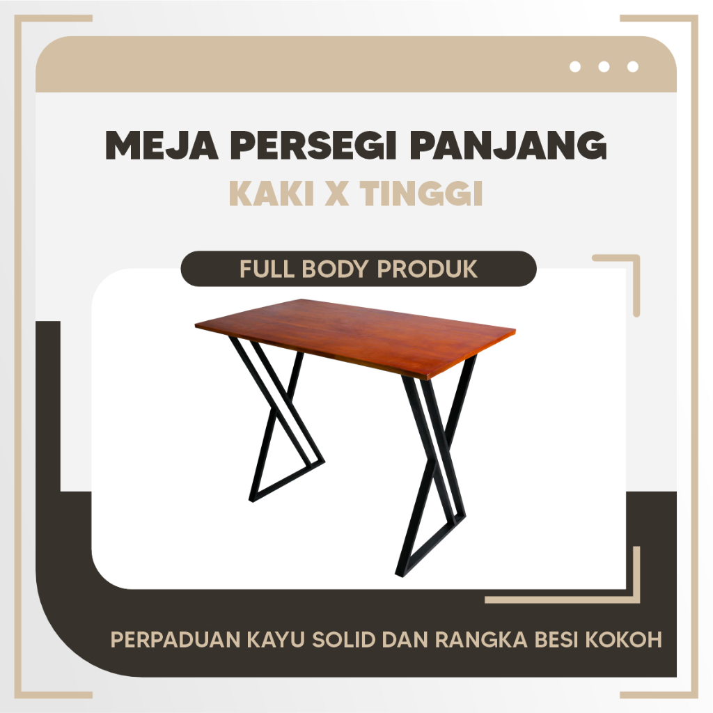 Jual MEJA RAKIT - MEJA KAYU PORTABLE KAKI BESI X TINGGI 75 CM | Shopee ...