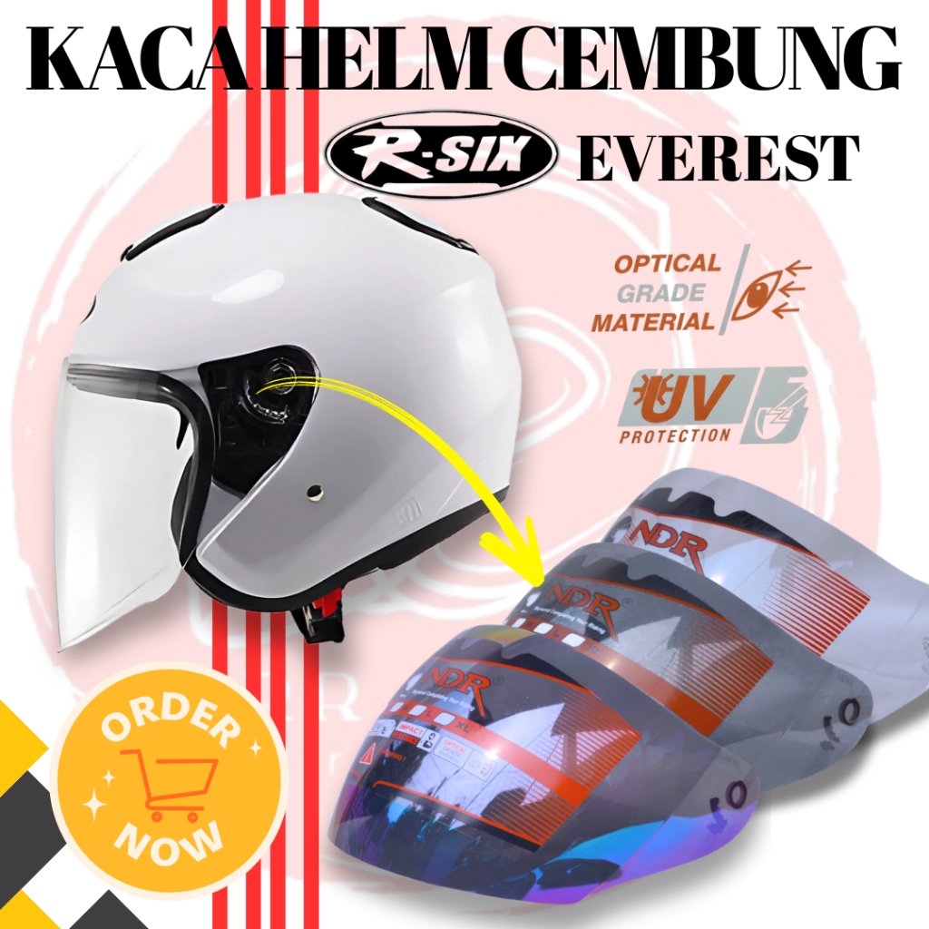 Jual Kaca Helm R-SIX EVEREST VISOR HELMET CEMBUNG venom open by NDR ...