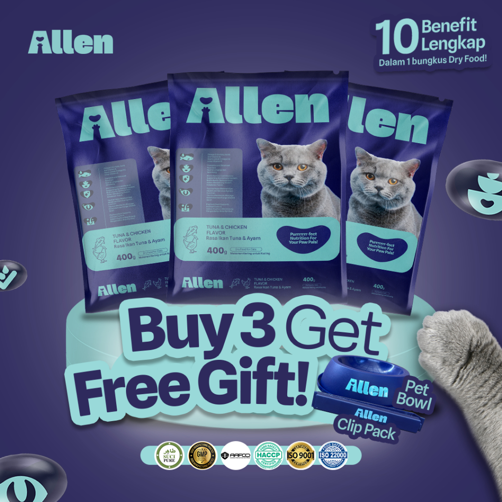 Jual [Free Gift] Allen Makanan Kucing Kering Premium Semua Umur ...