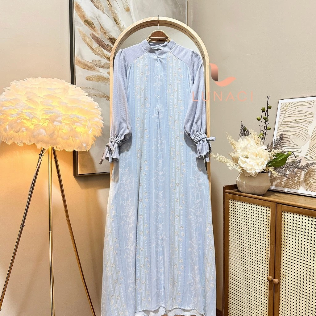 Gamis Wanita Rayon Motif Mix Rayon Jaguard Lembut Adem Nyaman Daily Bumil dan Busui untuk pemakaian harian