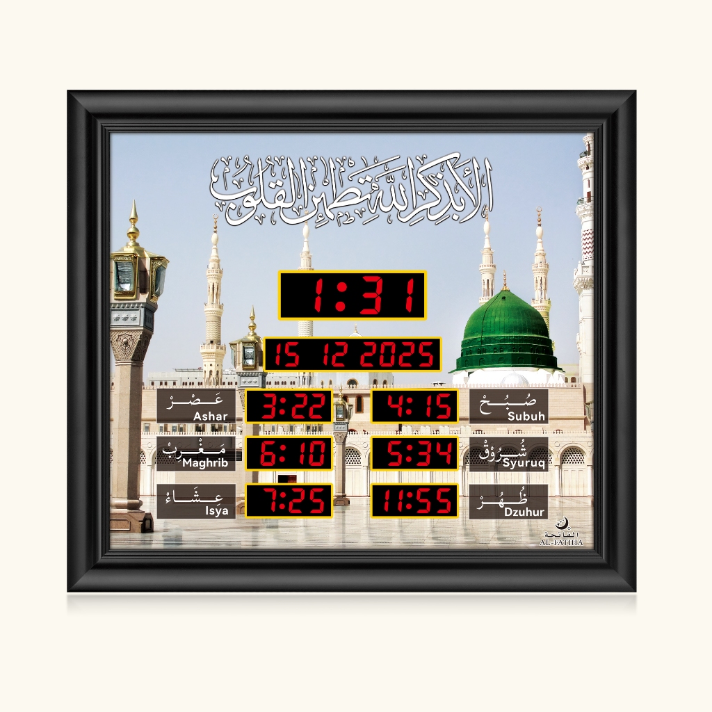 Jual AL-FATIHA Jam Adzan LED Display Y-40 Masjid Digital dengan Remote ...