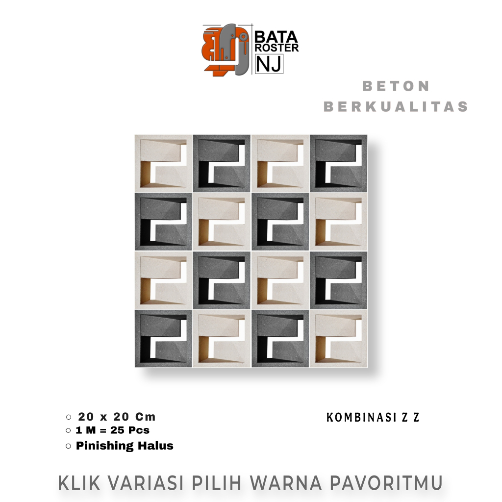 Jual BATA ROSTER NJ - Roster Beton Minimalis - Model Kombinasi Abu ...