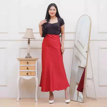 Rok Satin Maxi Premium Rok Duyung Panjang Wanita Formal Casual Bawahan Kerja Kuliah